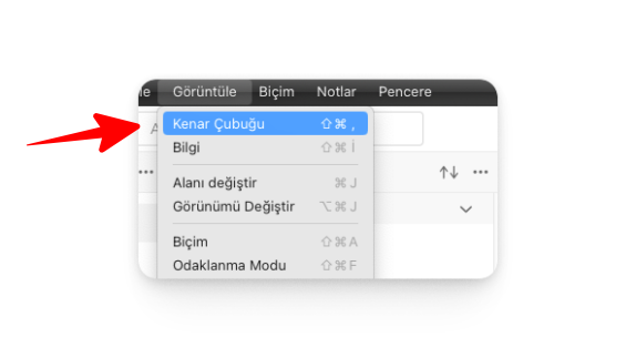 UpNote - Kenar Çubuğunu Gizlemek