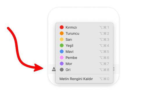 UpNote - Metin Rengi Değiştirmek UpNote - Metin Rengi Değiştirmek