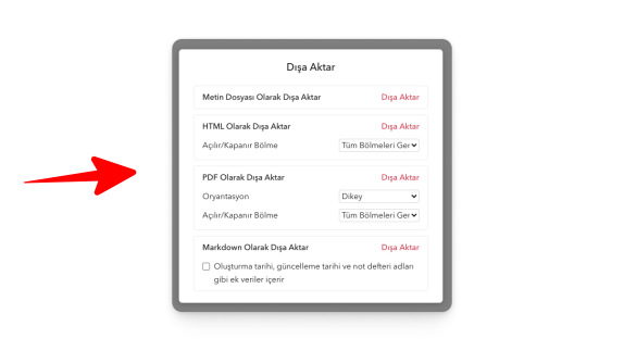 UpNote - Notları Dışa Aktarma - 2 UpNote - Notları Dışa Aktarma - 2