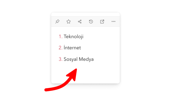 UpNote - Numaralandırılmış Liste Oluşturmak - 2