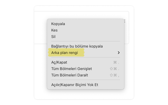 UpNote'ta "Açılır/Kapanır Bölmenin Arka Plan Rengi" Nasıl Değiştirilir? - 3
