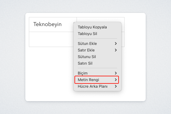 UpNote'ta "Tablo Metin Rengi" Nasıl Değiştirilir? - 3